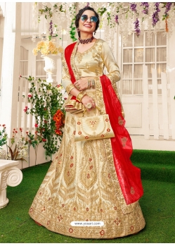 Light Beige Stylish Designer Wedding Wear Lehenga Choli