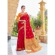 Red Designer Party Wear Fancy Silk Sari