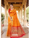 Mustard Designer Party Wear Fancy Silk Sari