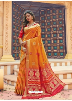 Mustard Designer Party Wear Fancy Silk Sari