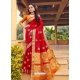 Red Designer Party Wear Fancy Silk Sari