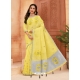 Yellow Designer Party Wear Cotton Sari