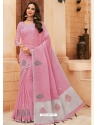 Pink Designer Party Wear Cotton Sari