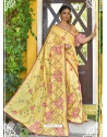 Yellow Latest Designer Party Wear Sari
