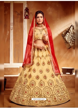 Cream Stylish Designer Wedding Wear Lehenga Choli