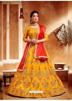 Yellow Stylish Designer Wedding Wear Lehenga Choli