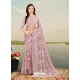 Dusty Pink Designer Party Wear Net Sari