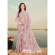 Dusty Pink Designer Party Wear Net Sari