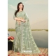 Olive Green Designer Party Wear Net Sari