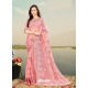 Peach Designer Party Wear Net Sari