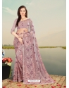 Old Rose Designer Party Wear Net Sari