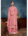 Pink Chinnon Designer Party Wear Palazzo Suit