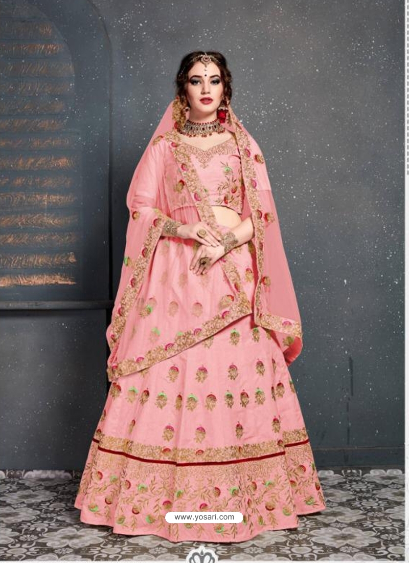 Pink Stylish Designer Bridal Wear Lehenga Choli