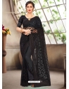 Black Latest Designer Party Wear Net Sari