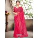 Fuchsia Latest Designer Party Wear Net Sari