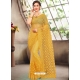 Yellow Latest Designer Party Wear Net Sari