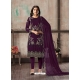 Purple Designer Faux Georgette Party Wear Straight Salwar Suit