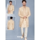 Light Beige Readymade Designer Indo Western Sherwani