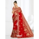 Red Latest Designer Booming Georgette Party Wear Sari