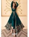 Teal Blue Latest Designer Party Wear Real Georgette Gown Suit