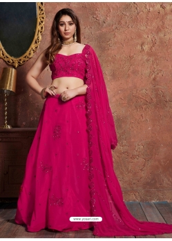 Rose Red Stylish Designer Wedding Wear Lehenga Choli