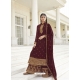 Maroon Real Georgette Designer Party Wear Palazzo Suit