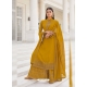 Mustard Real Georgette Designer Party Wear Palazzo Suit