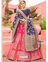 Fuchsia Designer Banarasi Silk Jacquard Wedding Lehenga Choli