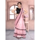 Pink Latest Designer Net Party Wear Sari