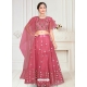 Light Red Designer Net Wedding Lehenga Choli