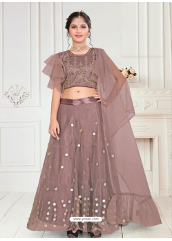 Old Rose Designer Net Wedding Lehenga Choli