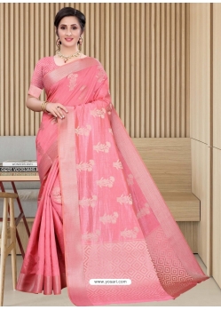 Peach Latest Designer Silk Party Wear Sari