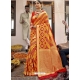 Yellow Heavy Designer Wedding Wear Silk Sari
