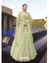 Pista Green Designer Soft Net Wedding Lehenga Choli
