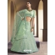 Sea Green Designer Soft Net Wedding Lehenga Choli