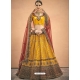 Yellow Designer Satin Wedding Lehenga Choli