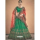 Jade Green Designer Satin Wedding Lehenga Choli