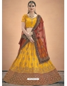 Yellow Designer Satin Wedding Lehenga Choli