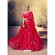 Rose Red Designer Georgette Wedding Lehenga Choli