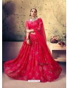 Rose Red Designer Georgette Wedding Lehenga Choli