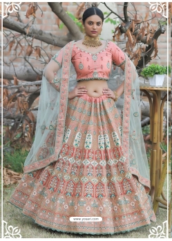 Peach Latest Designer Wedding Lehenga Choli
