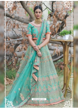 Aqua Mint Latest Designer Wedding Lehenga Choli