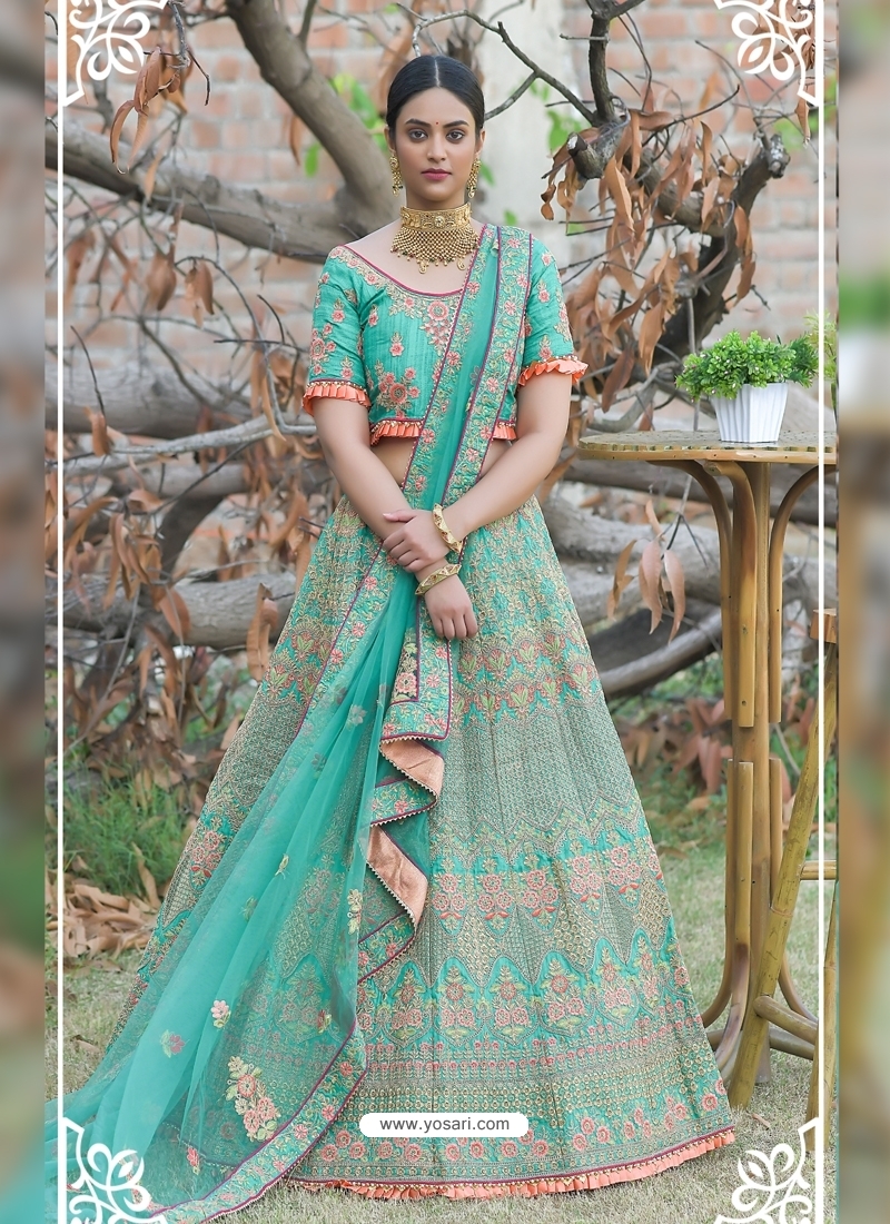 Aqua Mint Latest Designer Wedding Lehenga Choli