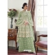 Pista Green Designer Party Wear Butterfly Net Palazzo Suit