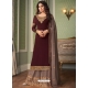 Coffee Designer Party Wear Georgette Palazzo Suit
