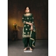 Dark Green Designer Party Wear Bitalian Soft Silk Patiala Suit