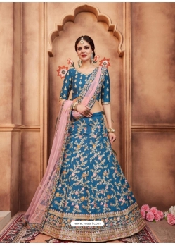 Teal Blue Latest Designer Wedding Lehenga Choli