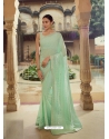 Sea Green Heavy Designer Party Wear Sari