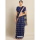 Navy Blue Heavy Designer Party Wear Cotton Silk Sari