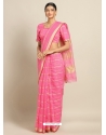 Pink Heavy Designer Party Wear Cotton Silk Sari